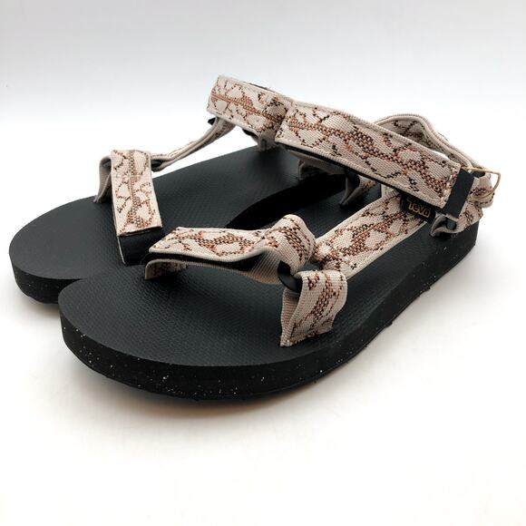 TEVA Womens Original Universal ReLoop Sandals US 8 EU 38 Natural Black NIB - Picture 5 of 12